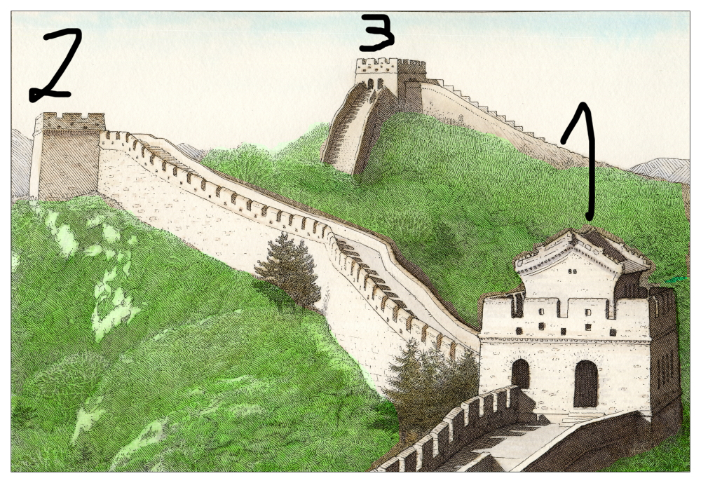 The Great Wall of China, colorized