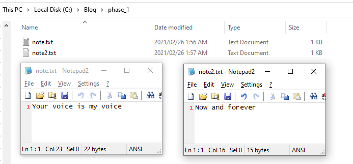 The structure of our example phase_1 folder